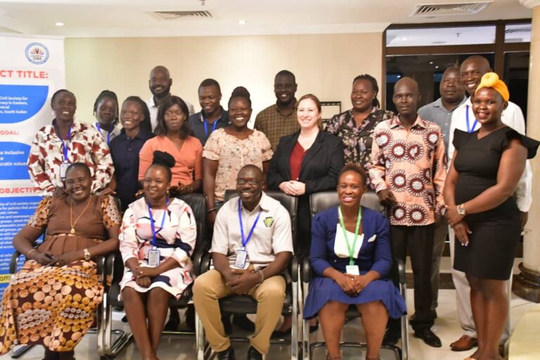 CSOs group photo after training on policy analysis in Juba, South Sudan