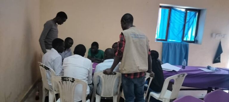 Project Assistant conducting focus group discussions on YPS in Aweil